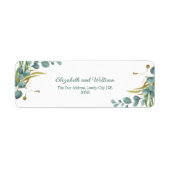 Elegante Botanische Bruiloft Retouradres Etiket (Voorkant)