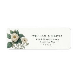 Elegante  Botanische Bruiloft Retouradres Etiket