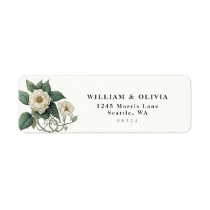 Elegante  Botanische Bruiloft Retouradres Etiket