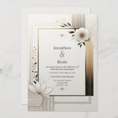 Elegante Botanische Bruiloft Uitnodiging (Voorkant / Achterkant)