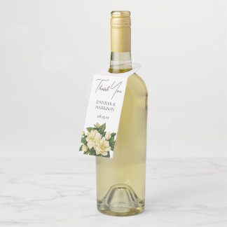 Elegante, botanische bruiloft uitnodiging flessenhanger