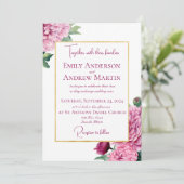 Elegante Botanische Chrysanten Bruiloft Kaart (Staand voorkant)