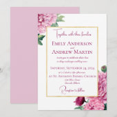 Elegante Botanische Chrysanten Bruiloft Kaart (Voorkant / Achterkant)