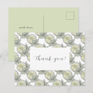 Elegante Botanische Citrus Fruit Bedankkaart Briefkaart