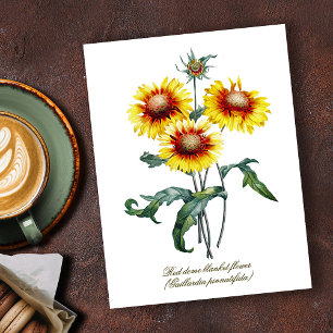 Elegante  Botanische Deken Bloem Briefkaart