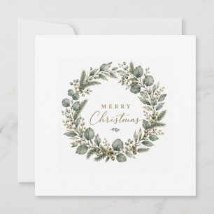 Elegante botanische Eucalyptus Kerstmis kaart