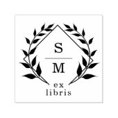 Elegante Botanische Ex Libris Monogram Bibliotheek Zelfinktende Stempel (Design)