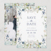 Elegante botanische foto save the date (Voorkant / Achterkant)