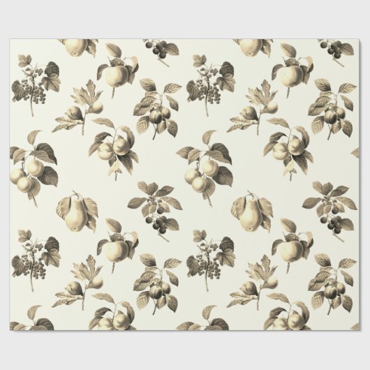 Elegante botanische  fruitbeige cadeaupapier (Vlak)