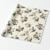 Elegante botanische  fruitbeige cadeaupapier (Uitgerold)