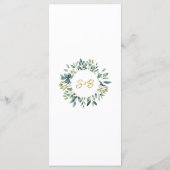 Elegante botanische groen bladeren Bruiloft Menu (Achterkant)