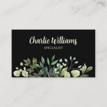 Elegante botanische groene bladeren zwart