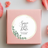Elegante Botanische Groene Bruiloft Save The Date Ronde Sticker