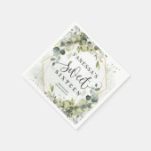 Elegante botanische groene eucalyptus goud Sweet 1 Servet (Hoek)