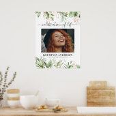 Elegante Botanische Herdenking Poster (Keuken)