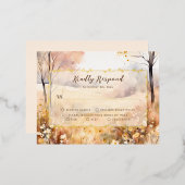 Elegante Botanische Herfst Boho Wedding RSVP Kaart (Voorkant / Achterkant)