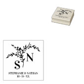 Elegante botanische initials moderne wilde bloem b 	rubberstempel (Gestempeld)