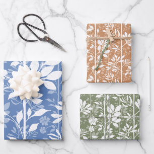 Elegante Botanische Klimop Witte Silhouet Inpakpapier Vel