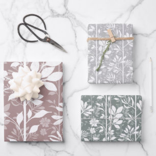 Elegante Botanische Klimop Zachte Silhouet Inpakpapier Vel