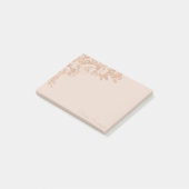 Elegante Botanische | Koper Roze Gouden Bloem Moti Post-it® Notes (Schuin)