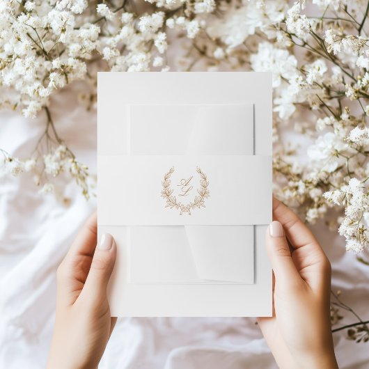 Elegante botanische krans boog bruiloft uitnodigingen wikkel