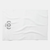 Elegante Botanische Laurel Custom Monogram Naam Da Theedoek (Horizontaal)