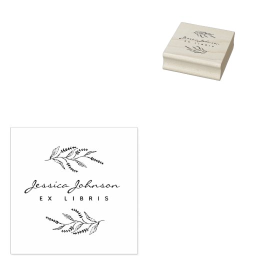 Elegante Botanische Lavander Ex Libris Custom Book Rubberstempel (Gestempeld)