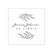 Elegante Botanische Lavander Ex Libris Custom Book Rubberstempel (Afrduk)