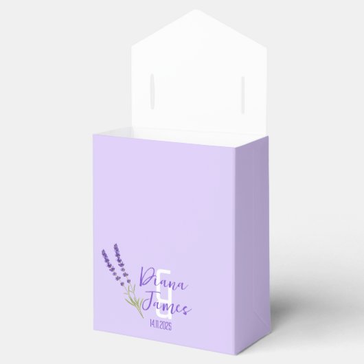 Elegante Botanische lavendel Bruiloft dank u Bedankdoosjes (Geopend)