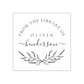 Elegante Botanische Lavendel Custom Library Boeken Rubberstempel (Afrduk)