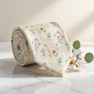 Elegante botanische lente bloemstuk stropdas