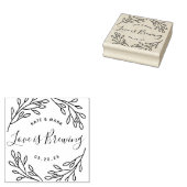 Elegante botanische liefde is in de maak huwelijks 	rubberstempel (Gestempeld)