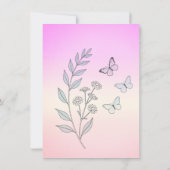 Elegante botanische lijnkunst Quinceañera uitnodig Kaart (Achterkant)