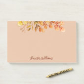 Elegante botanische lijst bladeren genoemd post-it® notes (Op bureau)