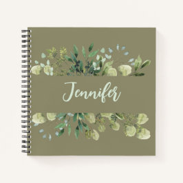 Elegante botanische lijst bladeren pastel notitieboek