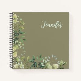 Elegante botanische lijst bladeren pastel notitieboek