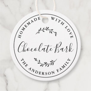 Elegante Botanische Logo Zelfgemaakt bakgeschenk Bedankjes Labels