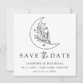 Elegante Botanische Maan en Sterren Bruiloft Save The Date (Voorkant)