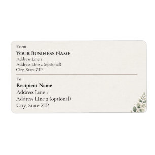 Elegante Botanische Minimalistische Kleine Zakelij Etiket
