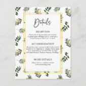 Elegante Botanische Moderne Rustieke Bruiloft Deta Informatiekaartje (Voorkant)