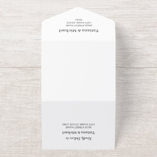 Elegante botanische monogram bogen bruiloft gouden all in one uitnodiging (Buiten)