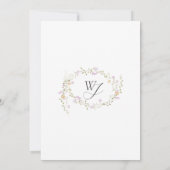 Elegante botanische monogram kalligrafie bruiloft kaart (Achterkant)