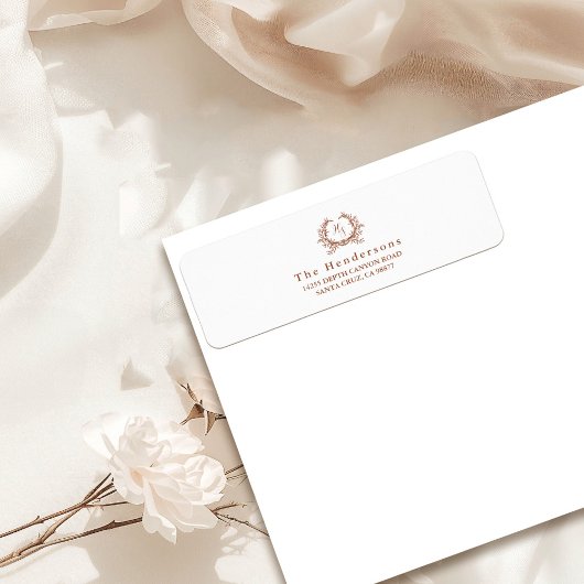 Elegante botanische monogram kam etiket