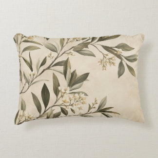 Elegante botanische olijftak worp kussen