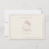 Elegante botanische orchidee monogram bruiloft bedankkaart (Voorkant)