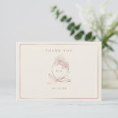 Elegante botanische orchidee monogram bruiloft bedankkaart (Staand voorkant)