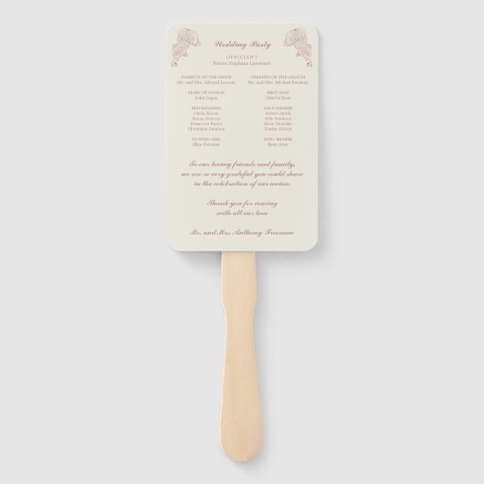 Elegante Botanische Orchidee Wedding Ceremony Prog Handwaaier (Achterkant)