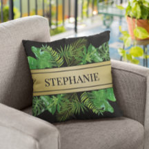 Elegante botanische palm groen faux goud patroon