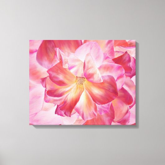 Elegante Botanische Roos Blossom Wrapped Canvas Ar (Voorkant)