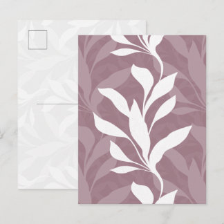 Elegante botanische roos mauve blad in gratie briefkaart